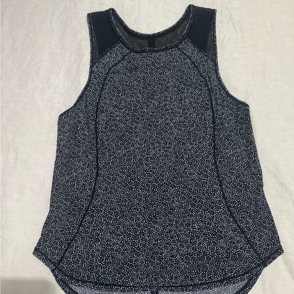 Lululemon Athletica Sculpt Tank Freckle Flower Black and White Tank Top